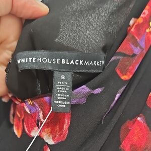 White House Black Market Black and Red Floral Maxi Dress
